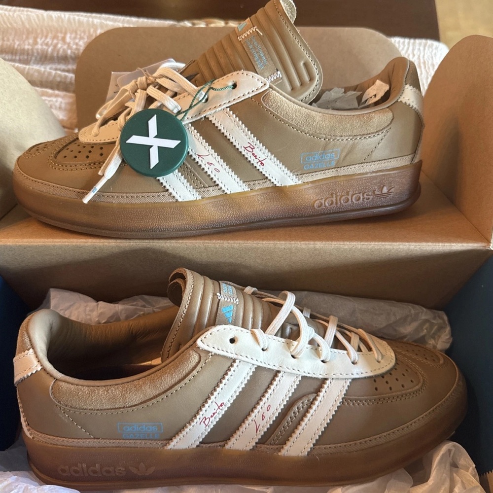 Adidas Tan and Cream Gazelle Sneakers
